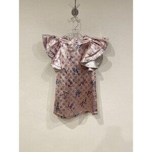 The Marc Jacobs Dress Girls 5 Metallic Poodle Pattern Ruffle Sleeve Party Specia